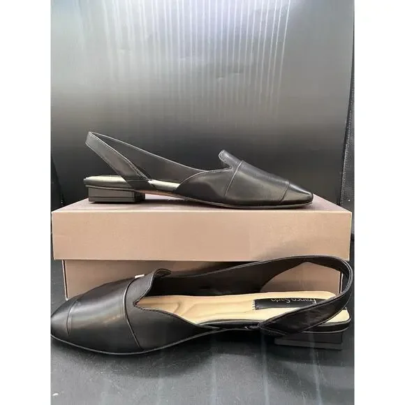 Franco Sarto Womens Teagan Black Slingback Flats NWB 8.5 M - Picture 2 of 9